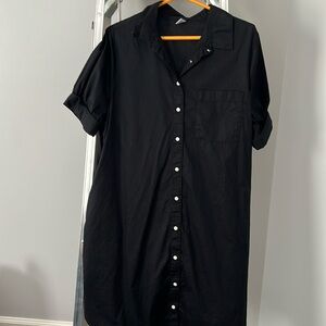 Old Navy Button down shirt dress size L black